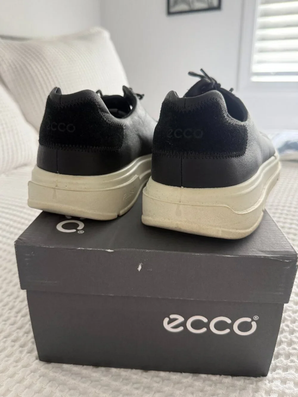 ECCO Soft X M Black Leather Sneakers Men’s EU 45 US 11-11.5
